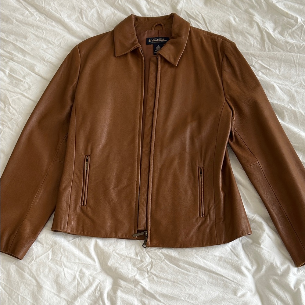 Brooks Brothers Tan Leather Jacket